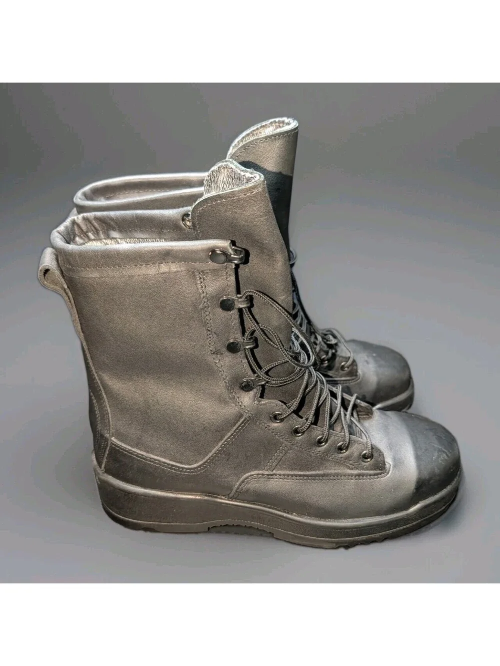 Rocky Navy Flight Deck Steel Toe Boots Black Vibram 10W Wide